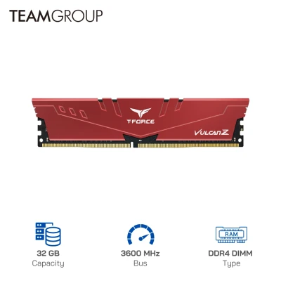Ram Desktop Teamgroup Vulcan Z 32GB DDR4 3600Mhz (Red/ Gray)