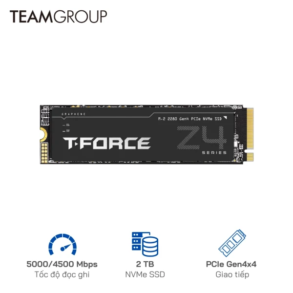 Ổ cứng SSD TeamGroup 2TB Z44A5 PCIe Gen4 x 4 NVME - Tốc độ 5000/4500 MB