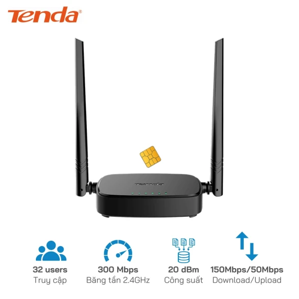 Router Wifi dùng Sim 4G Tenda 4G05 300Mbps