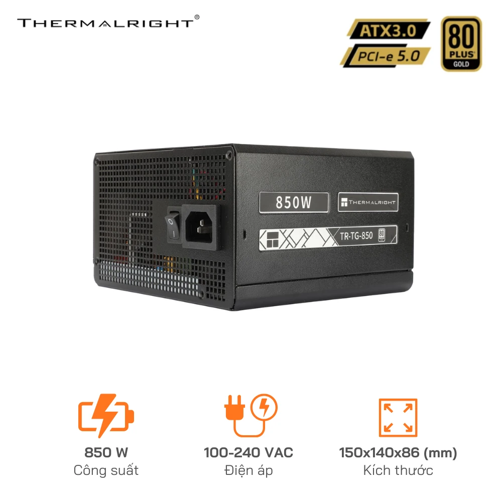 Nguồn Thermalright TR-TG 850 850W, Full Modular 80 Plus Gold