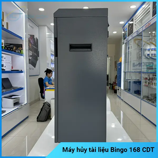 Máy hủy tài liệu Bingo 168 CDT, hủy vụn 18-20 Tờ/Lần, hủy công nghiệp liên tục 25-50 phút, Tốc độ cắt: 3m / phút