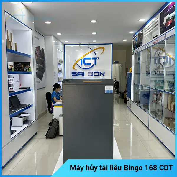 Máy hủy tài liệu Bingo 168 CDT, hủy vụn 18-20 Tờ/Lần, hủy công nghiệp liên tục 25-50 phút, Tốc độ cắt: 3m / phút