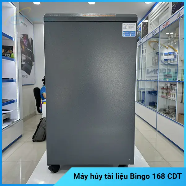 Máy hủy tài liệu Bingo 168 CDT, hủy vụn 18-20 Tờ/Lần, hủy công nghiệp liên tục 25-50 phút, Tốc độ cắt: 3m / phút