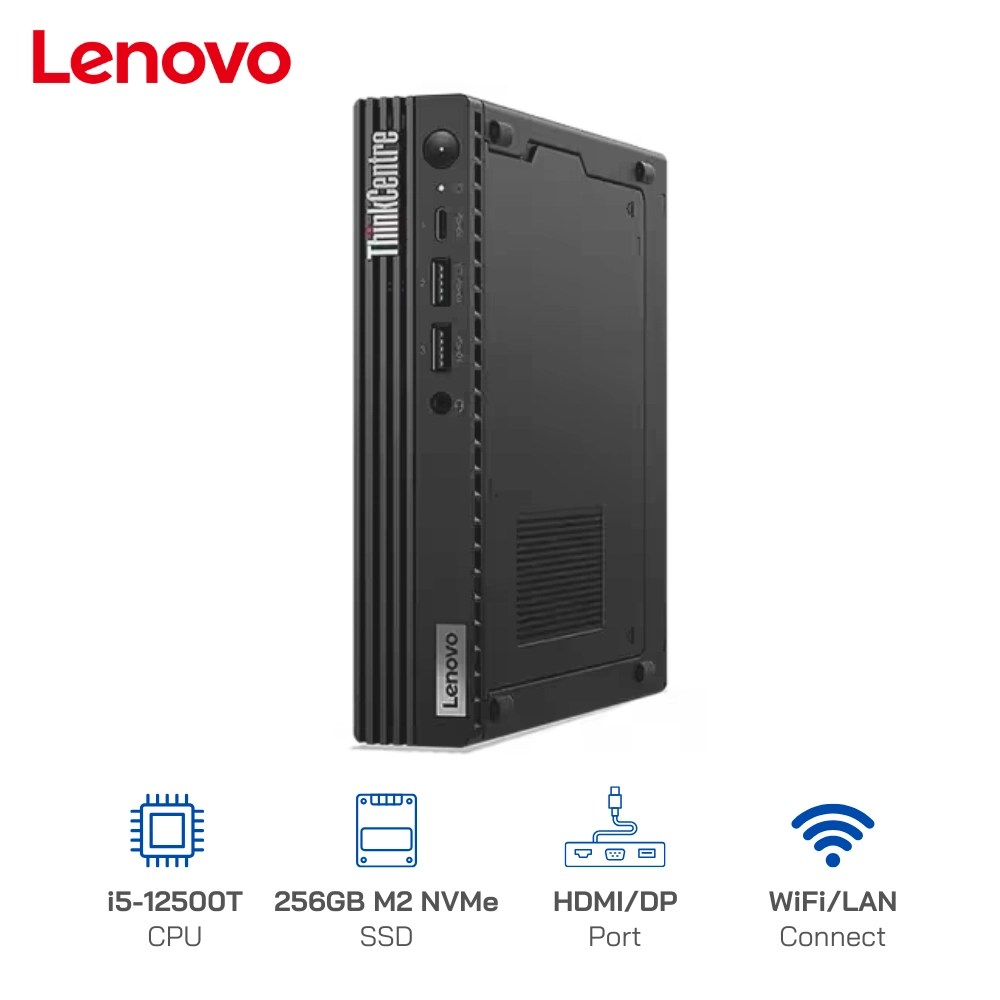 Máy bộ Mini PC Lenovo ThinkCentre M70q Gen 3 Tiny Core i5-12500T, Ram 16GB, SSD 256GB, Wifi