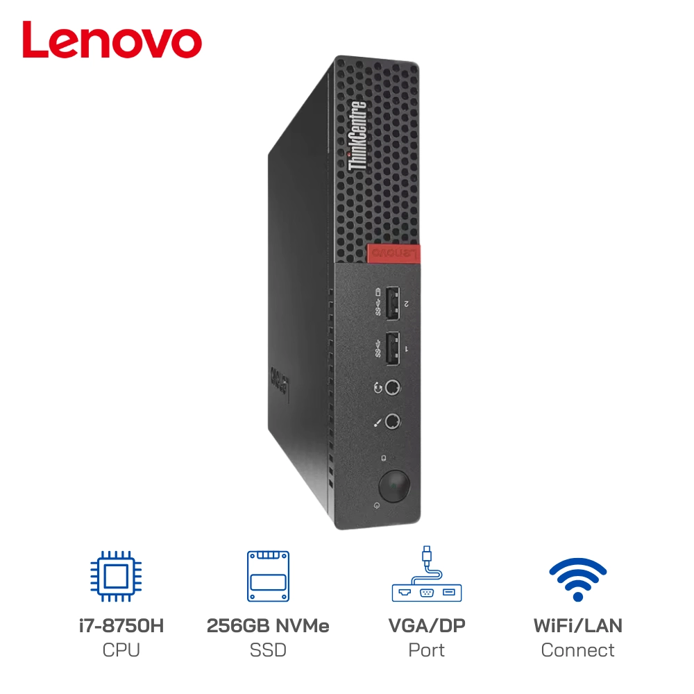 Mini PC ThinkCentre M710q Core i7-8750H, Ram 16GB, SSD 256GB NVME, Wifi / Win 10