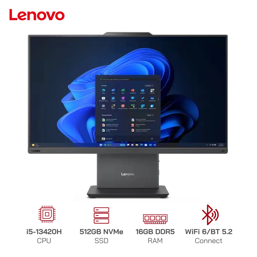 PC Lenovo ThinkCentre Neo 50a 24 Gen5 AIO, Core i5-13420H, Ram 16GB, SSD 512GB, Màn hình 23.8 inch FHD, 12SC0025VA