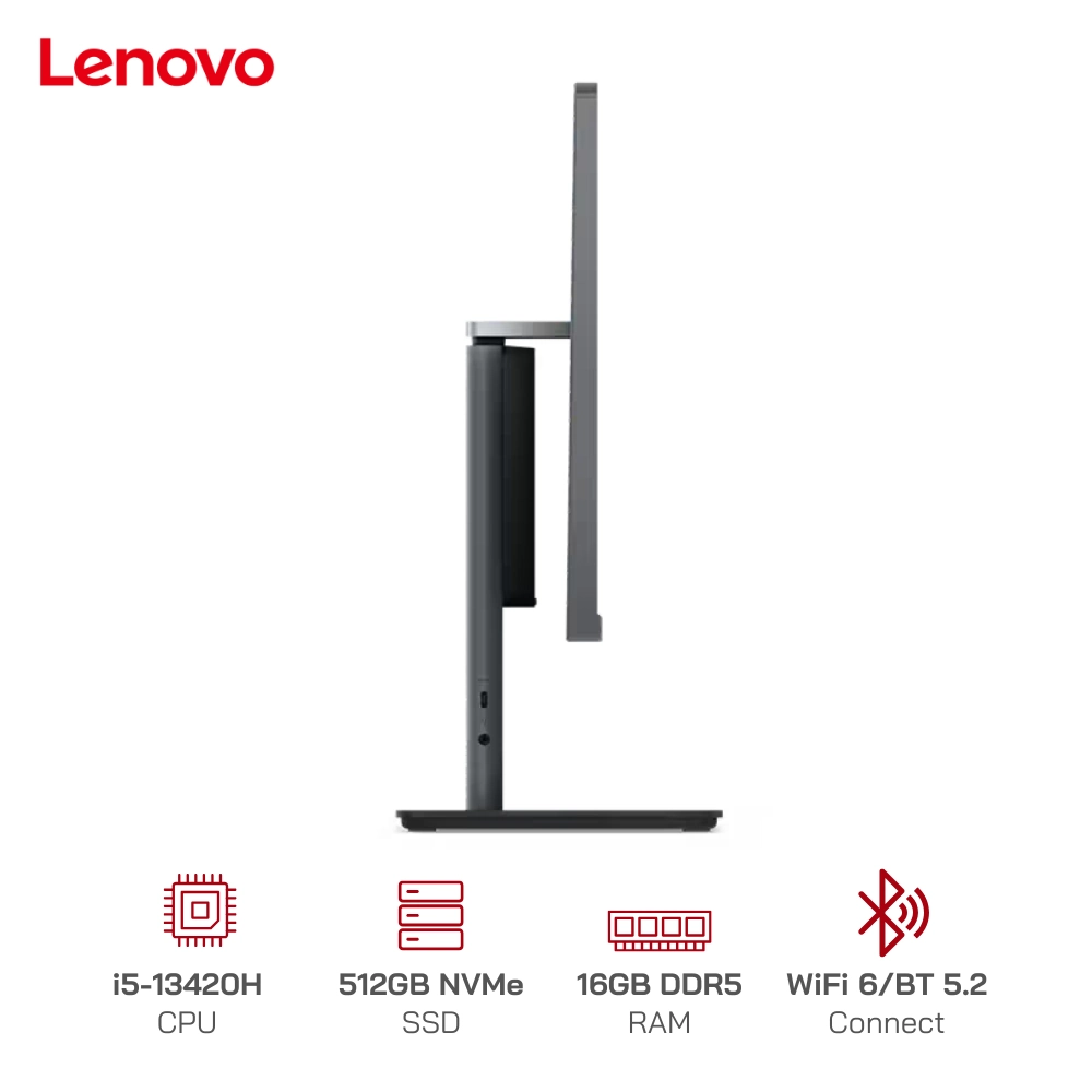 PC Lenovo ThinkCentre Neo 50a 24 Gen5 AIO, Core i5-13420H, Ram 16GB, SSD 512GB, Màn hình 23.8 inch FHD, 12SC0025VA