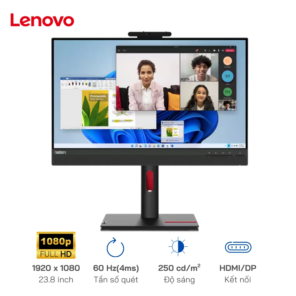 Màn hình ThinkCentre TIO 24 Gen 5 23,8" FHD, lý tưởng với các thiết bị Mini PC