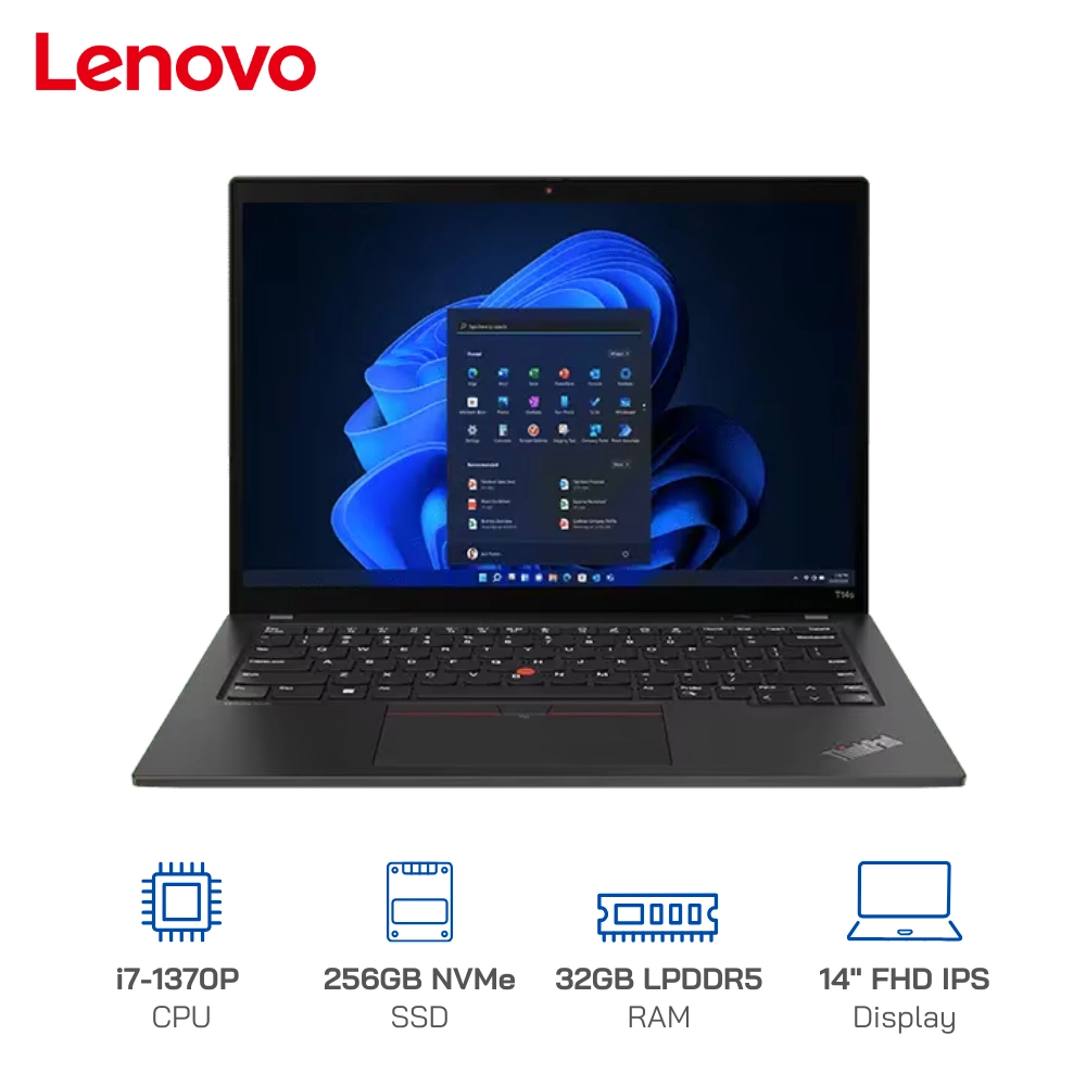 Laptop Lenovo ThinkPad T14s Gen 4, Core i7-1370P, Ram 32GB, SSD 256GB, Màn hình 14 inch, Wifi 6