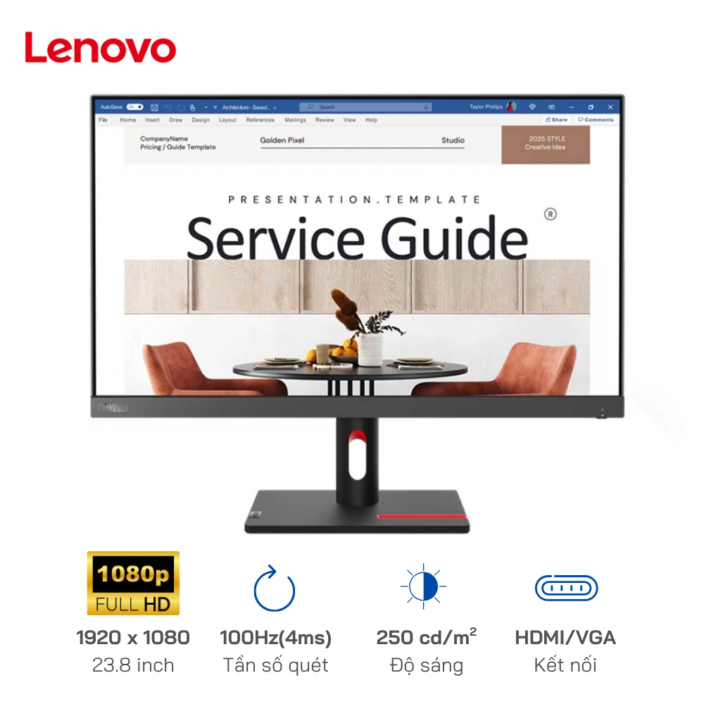 Màn hình Lenovo ThinkVision S24i-30 23.8 inch IPS / 100Hz / 4ms / 250 nits