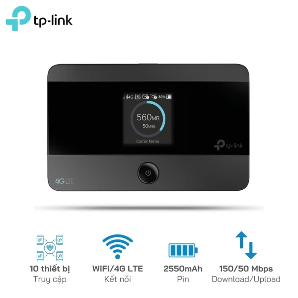 Bộ Phát Wifi di động 4G Tplink M7350 dùng Pin