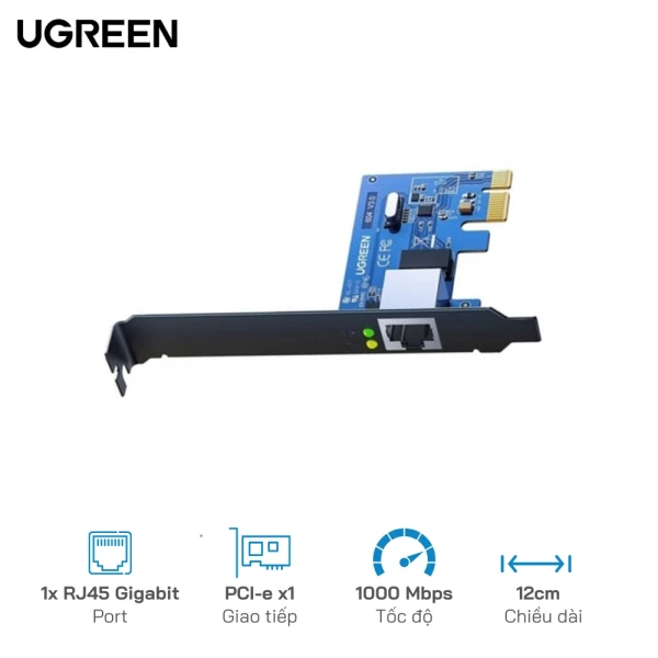Card mạng LAN Ugreen 30771 PCI Express Gigabit Ethernet 10/100/1000Mbps