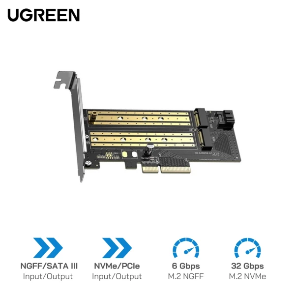 Card chuyển SSD M.2 NVMe/SATA sang PCI-E Ugreen 70504
