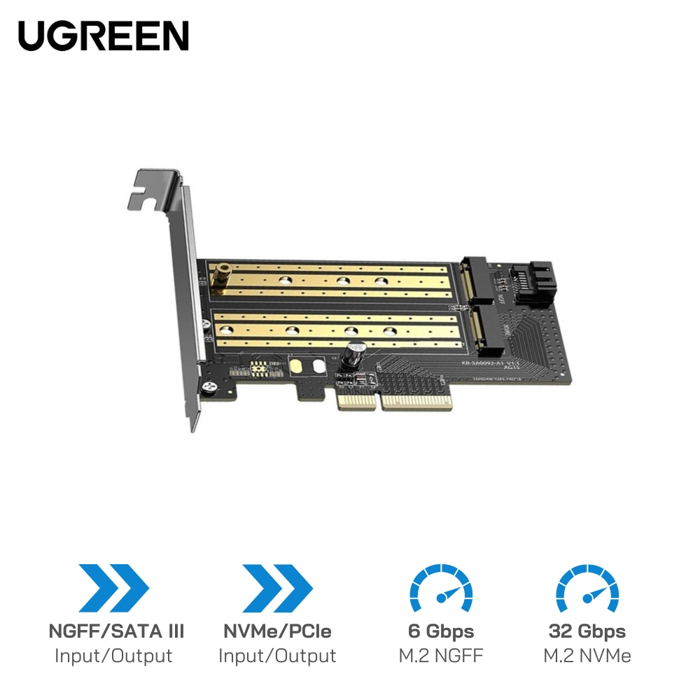 Card chuyển SSD M.2 NVMe/SATA sang PCI-E Ugreen 70504