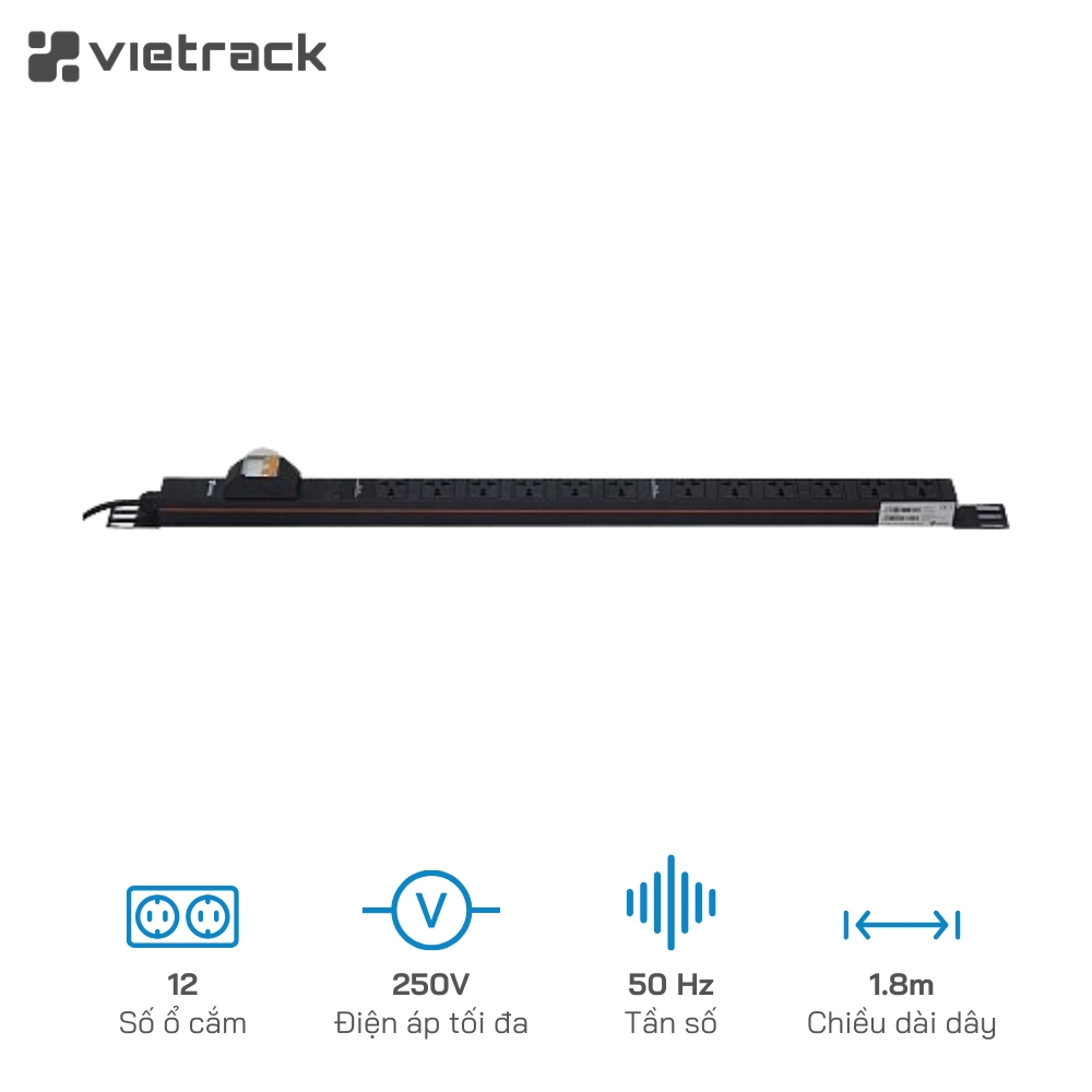 Thanh nguồn Vietrack PDU 12 ổ cắm C13 VRP212-MCB32