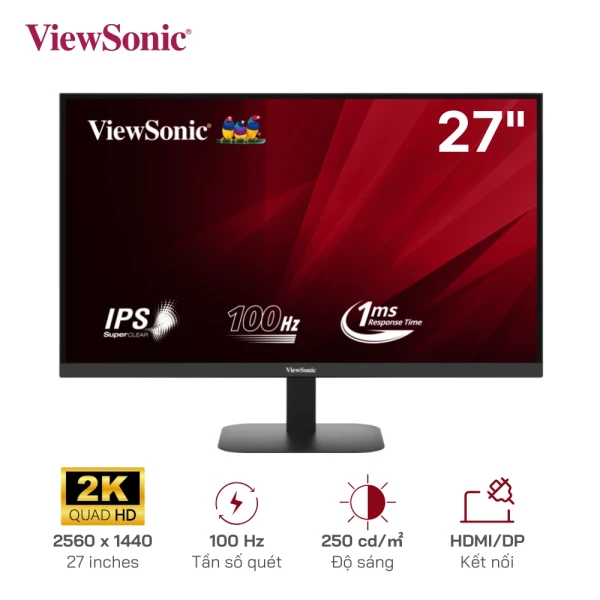 Màn hình 2K QHD ViewSonic VA2708-2K-MHD 27inches 100Hz 1ms