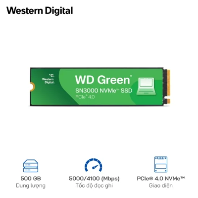 SSD NVMe Gen4 500GB WD Green SN3000 5000/4100 (WDS500G4G0E)