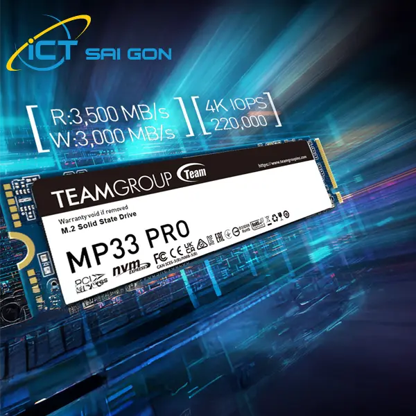 Ổ cứng SSD TeamGroup 1TB MP33 Pro PCIe Gen3 x 4 (3,500 MB/s - 3000 MB/s)