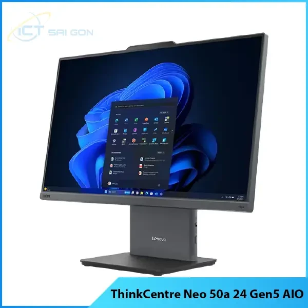 PC Lenovo ThinkCentre Neo 50a 24 Gen5 AIO, Core i5-13420H, Ram 16GB, SSD 512GB, Màn hình 23.8 inch FHD, 12SC0025VA